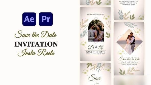 Videohive Save the Date Invitation Instagram Reels Elements template preview