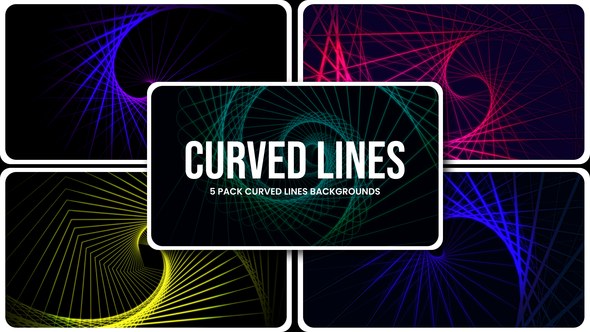 Videohive Curved Lines Backgrounds After Effect Template Elements template preview