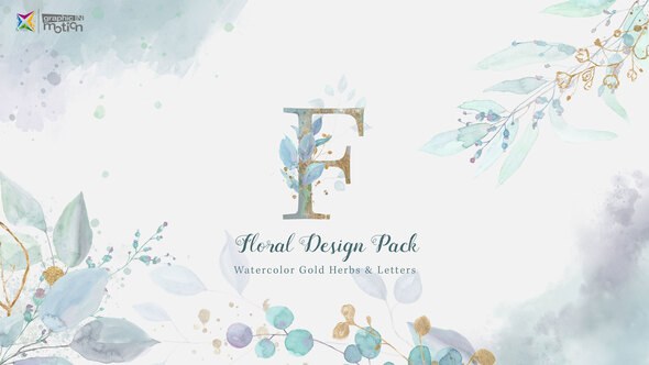 Videohive Floral Watercolor Design Pack Elements template preview