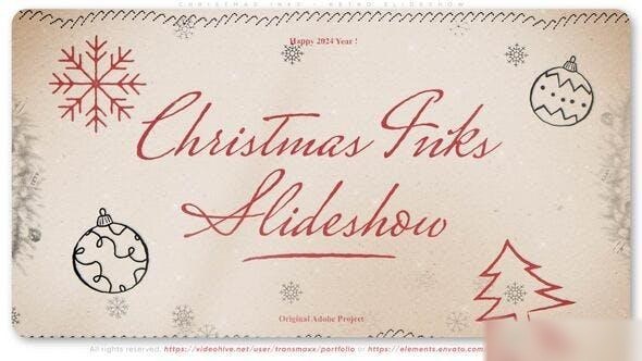 Videohive Christmas Inks - Retro Slideshow Openers template preview