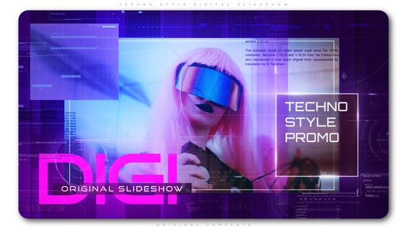 Videohive Techno Style Digital Slideshow Video Displays template preview