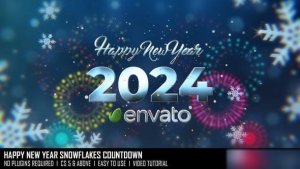 Videohive Happy New Year Snowflakes Countdown Openers template preview