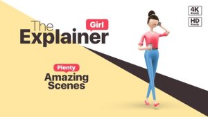 The Explainer Girl Video Displays template preview