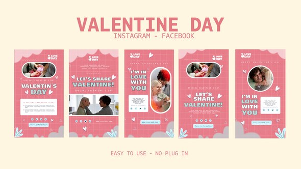 Videohive Valentine Day Instagram Stories 55417183 Openers template preview