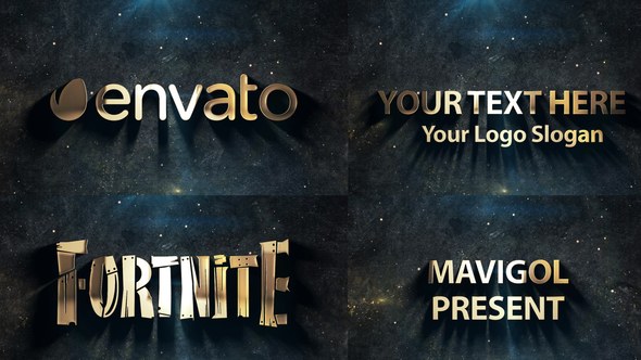 Videohive Golden Cinematic logo Animation Titles template preview