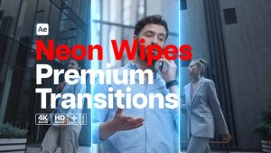 Videohive Premium Transitions Neon Wipes Elements template preview
