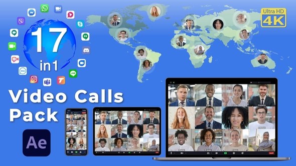 Videohive Video Calls Pack 17 in 1 Elements template preview