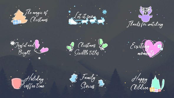 Christmas Scribble Titles | After Effects Video Displays template preview