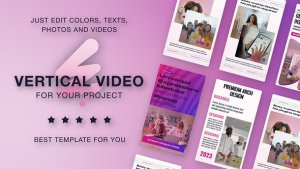 Videohive Pink Vertical Promo Reels Video Displays template preview