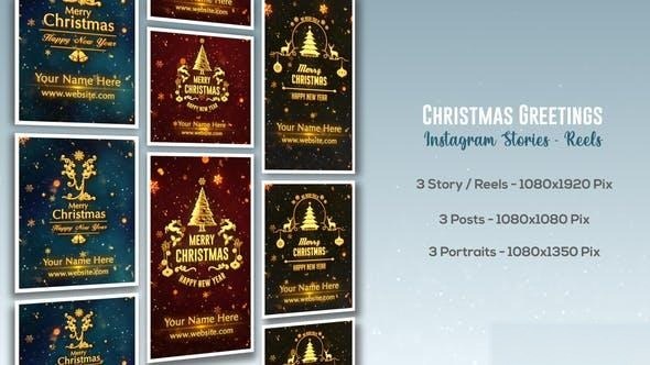 Videohive Christmas Greetings - Instagram Stories 49501663 Openers template preview