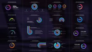 Videohive GRADIENT ROUND CHART Infographics template preview