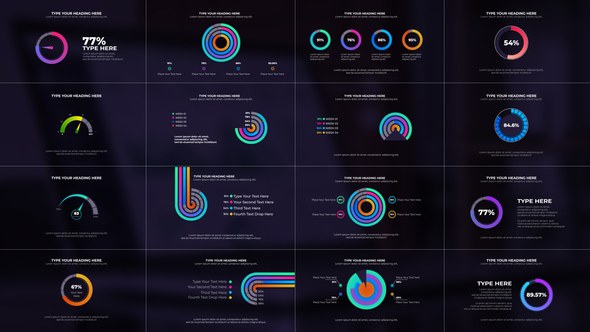 Videohive GRADIENT ROUND CHART Infographics template preview