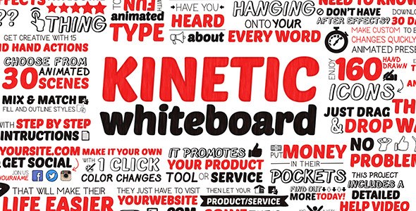 Kinetic Whiteboard - After Effects Project (Videohive) Openers template preview