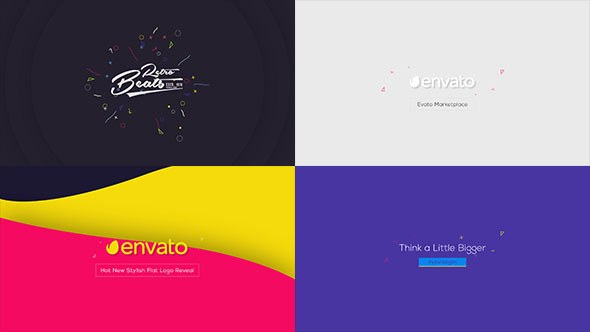 Flat Logo Animations Video Displays template preview