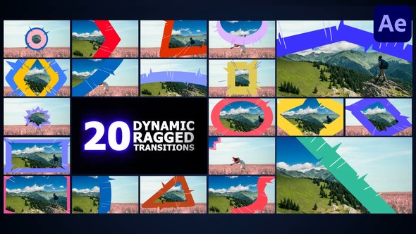 Videohive Dynamic Ragged Transitions for After Effects Elements template preview