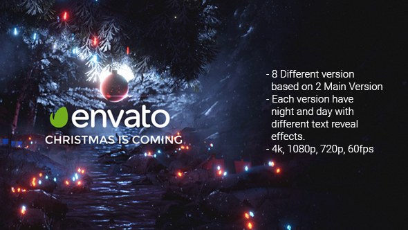 4k Magical Christmas Opener 2 Video Displays template preview