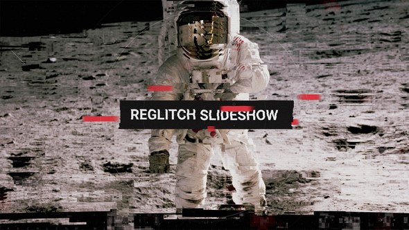 Reglitch Data Slideshow Video Displays template preview