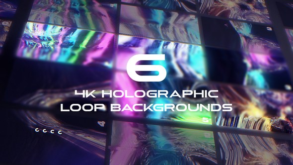 Videohive 6 Holographic Background Pack Video Displays template preview