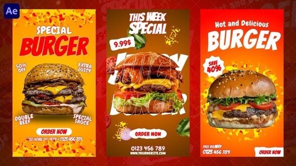 Videohive Burger Instagram Reels 59314090 Product Promo template preview