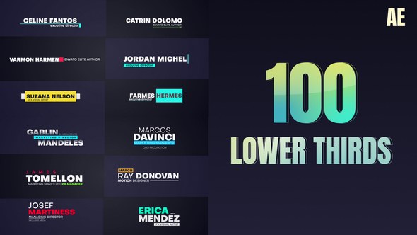 Videohive 100 LowerThirds Titles template preview
