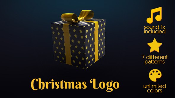 Videohive Gift Box Logo Christmas and New Year 2022 Logo Stings template preview
