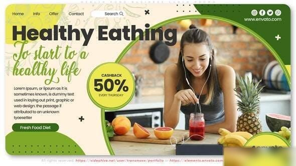 Videohive Health Food Business Lunch Promo Openers template preview