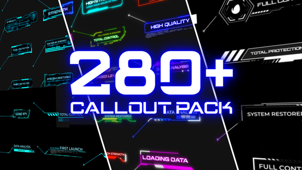 Videohive Glitch Callout Pack Titles template preview