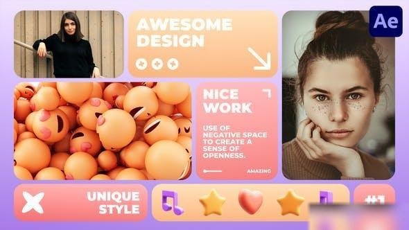 Videohive Colorful 3D Social Media Intro Openers template preview