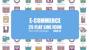 E-Commerce - Flat Animation Icons Video Displays template preview