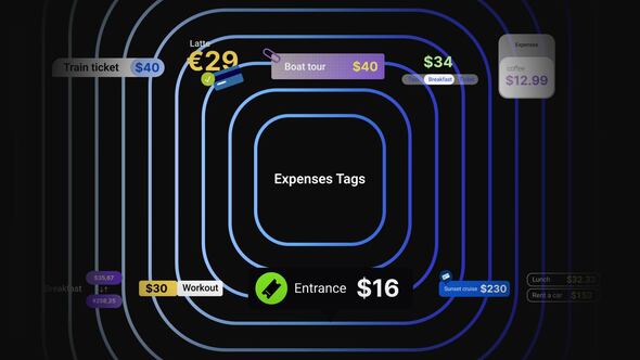 Videohive Expenses Tags Titles template preview