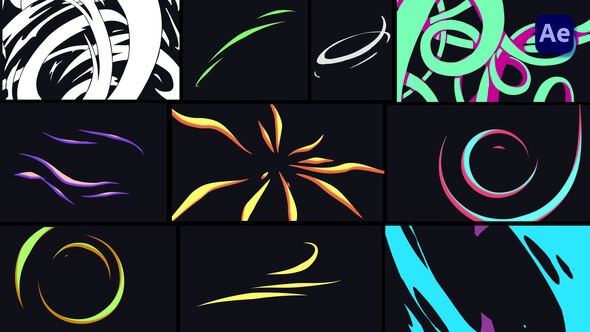 Videohive Ribbon and Line Motion Elements [After Effects] Elements template preview