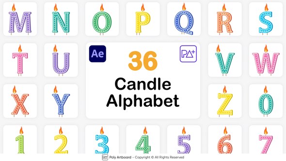 Videohive Candle Alphabet For After Effects Elements template preview