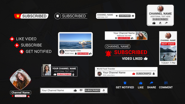 Videohive Modern Subscribe Titles Elements template preview