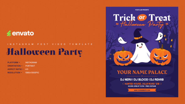 Videohive Halloween Instagram Post Portrait вЂ“ Creative After Effects Video Template Product Promo template preview