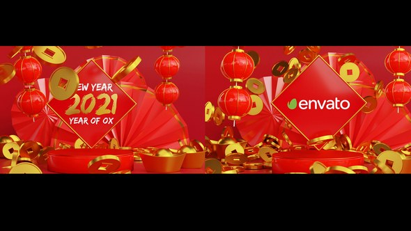 Videohive Chinese New Year Logo Reveal 3D Logo Stings template preview