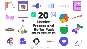 Videohive Loader, Process and Buffer Lottie Pack Elements template preview