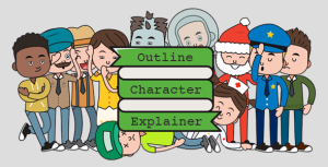 Outline Character Explainer Toolkit Video Displays template preview