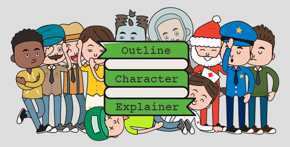 Outline Character Explainer Toolkit Video Displays template preview