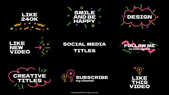 Videohive Social Media Titles | AE Titles template preview