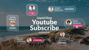 Videohive Liquid Glass Youtube Subscribe Elements template preview