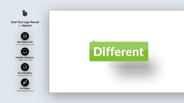 Videohive Chat Text Logo Reveal - 3 in 1 Logo Stings template preview