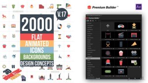 Flat Animated Icons Library Video Displays template preview