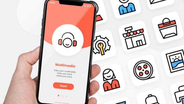 Videohive Animated Multimedia Icons Elements template preview