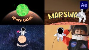 Videohive Space And Spaceman Titles for After Effects Titles template preview