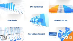 Graph Infographics Element 3D Video Displays template preview