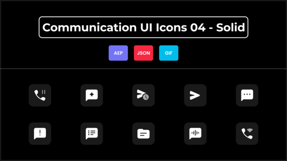Videohive Communication UI Icons 04 - Solid Elements template preview