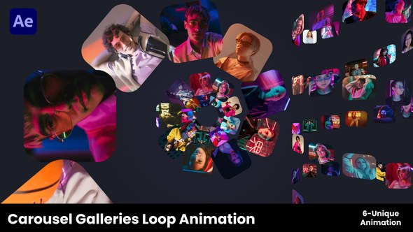 Videohive Carousel Galleries Loop Animation | Mosic Slide Multi Screen Elements template preview