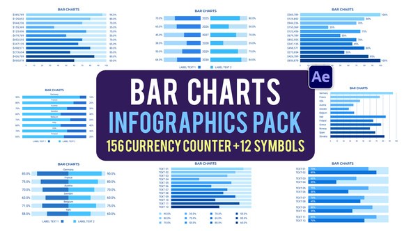 Videohive Bar Charts Infographics Pack Infographics template preview