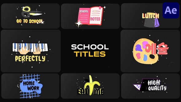 Videohive Sticker School Titles for After Effects Titles template preview