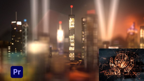 Skyscrapers City Lights Logo Premiere Pro template preview